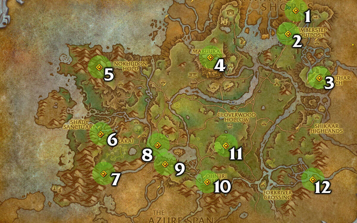 Ohn’ahran Plains Glyph Location Map