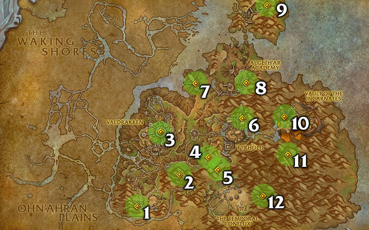 Thaldraszus Glyph Location Map