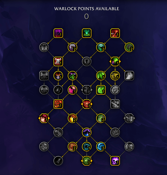 affliction warlock general class tree